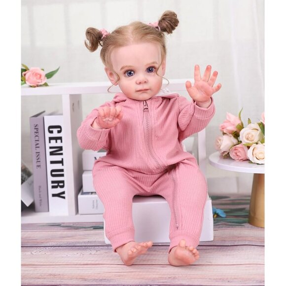 🆕 20 inches Vinyl Body Realistic Reborn Baby Girls Doll - Picture 3 of 8